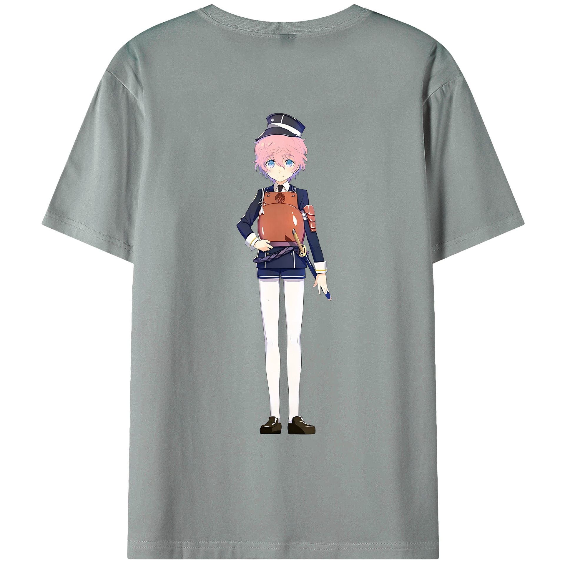 （画像用） 刀剣乱舞 Touken Ranbu 綿100％ メンズ半袖Tシャツ（バックプリント） 通気性